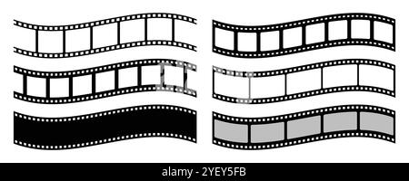 Sammlung von Vektorsymbolen für Filmstreifen. Satz von Vektorsymbolen für Filmstreifen isoliert. Filmstreifen für Film, Kino und Rolle. Filmstreifen mit Frames Vektor Stock Vektor