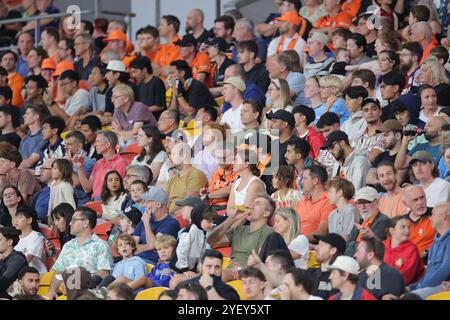 Brisbane, Australien. November 2024. Brisbane, Australien, 1. November 2024: Fans von Brisbane werden während des Isuzu Ute A League-Spiels zwischen Brisbane Roar und Sydney FC im Suncorp Stadium in Brisbane, Australien gesehen Matthew Starling (Promediapix/SPP) Credit: SPP Sport Press Photo. /Alamy Live News Stockfoto