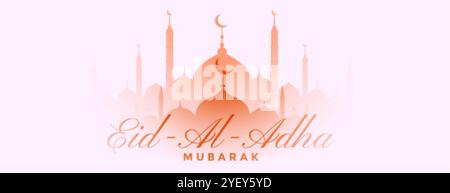 Schönes islamisches Banner eid al adha mit Moschee-Design Stock Vektor