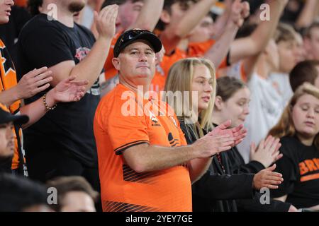 Brisbane, Australien. November 2024. Brisbane, Australien, 1. November 2024: Fans von Brisbane werden während des Isuzu Ute A League-Spiels zwischen Brisbane Roar und Sydney FC im Suncorp Stadium in Brisbane, Australien gesehen Matthew Starling (Promediapix/SPP) Credit: SPP Sport Press Photo. /Alamy Live News Stockfoto