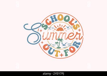 Sommer-T-Shirt-Design im Retro-Look Stock Vektor