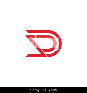 Buchstaben sd-Streifen einfache Bewegung Lauf Linie Logo Vektor Stock Vektor