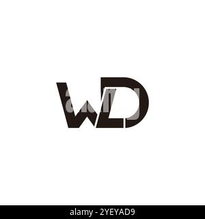 Buchstaben wld einfache geometrische verknüpfte Linien Logo-Vektor Stock Vektor