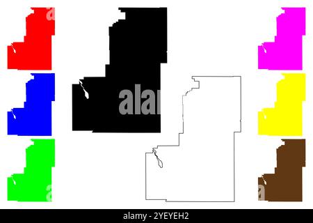 Sanpete County, State of Utah (US County, United States of America, USA, US, US) Karte Vektor Illustration, Scribble Skizze Sanpete Karte Stock Vektor