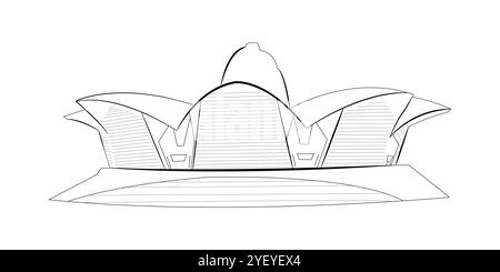 Deniz Mall Line Art Illustration Stock Vektor