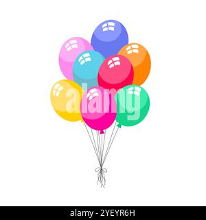 Referenzkreise Festgelegt. Cartoon-Stil. Ein paar Ballons. Geburtstagsfeier Stock Vektor