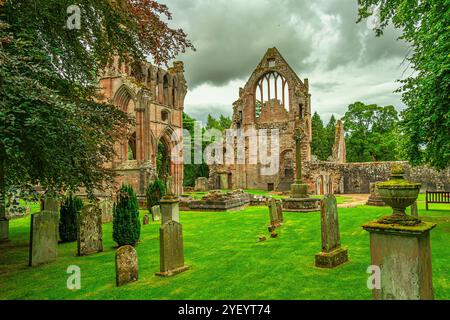 Die Ruinen der Dryburgh Abbey, eines der größten mittelalterlichen Klöster Schottlands. Dryburgh, Schottland, Europa Stockfoto