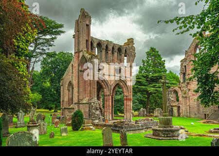 Die Ruinen der Dryburgh Abbey, eines der größten mittelalterlichen Klöster Schottlands. Dryburgh, Schottland, Europa Stockfoto