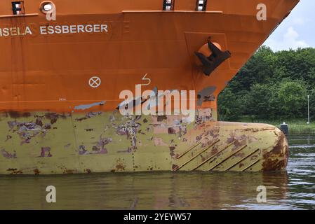 Tankschiff Gisela Essberger Segeln im Kieler Kanal, Kieler Kanal, NOK, Schleswig-Holstein, Deutschland, Europa Stockfoto