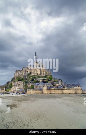 Blick auf Mont Saint-Michel, Normandie, Frankreich, Europa Stockfoto