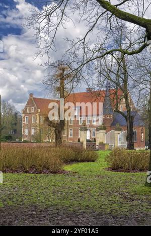 Burg Hulshoff oder Burg Hulshoff ist Wasserschloss in Havixbeck im Münstergebiet Stockfoto