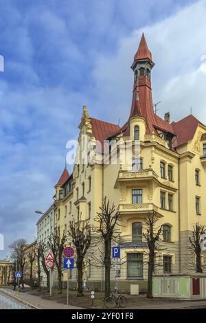 Gebäude im Jugendstilstil, Riga, Lettland (Alberta Street 12) Stockfoto