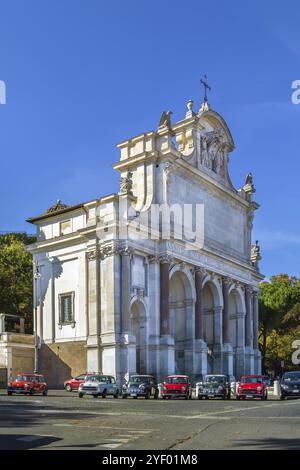 Fontana dell'Acqua Paola (der große Brunnen) ist ein monumentaler Brunnen auf dem Janiculum-Hügel in der Nähe der Kirche San Pietro in Montorio in Rom Stockfoto