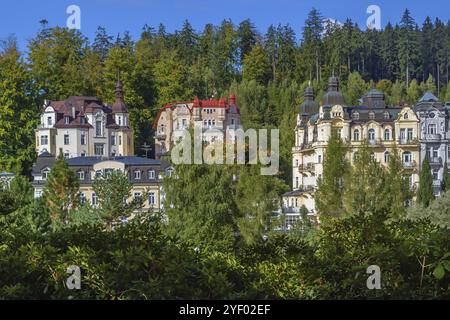 Blick auf das Stadtzentrum von Marianske Lazne, Tschechische republik Stockfoto