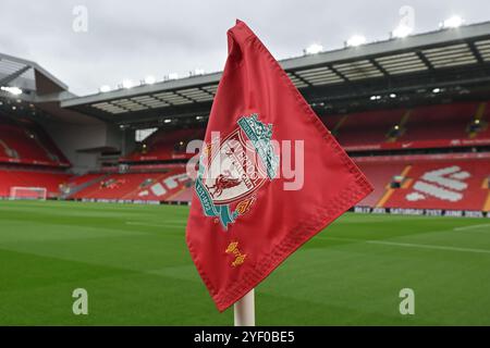 Liverpool, Großbritannien. November 2024. Eine allgemeine Ansicht von Anfield vor dem Premier League-Spiel Liverpool gegen Brighton und Hove Albion in Anfield, Liverpool, Vereinigtes Königreich, 2. November 2024 (Foto: Cody Froggatt/News Images) in Liverpool, Vereinigtes Königreich am 11.2.2024. (Foto: Cody Froggatt/News Images/SIPA USA) Credit: SIPA USA/Alamy Live News Stockfoto