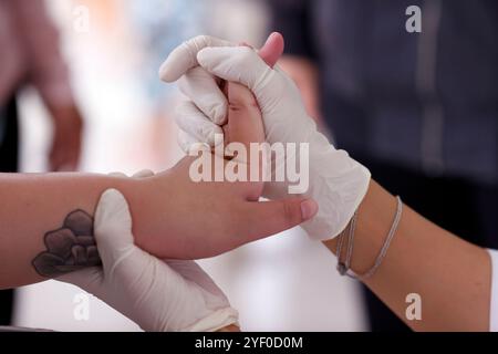 Vietnamesische traditionelle Medizin Klinik. Massage. Cu Chi. Vietnam. Stockfoto