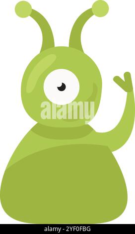 Extraterrestrisches Vektor-Charakterelement im Cartoon-Stil. Das Geheimnis des Kosmos, ein UFO, Halloween-Symbol. Die Abbildung ist für Web-des geeignet Stock Vektor