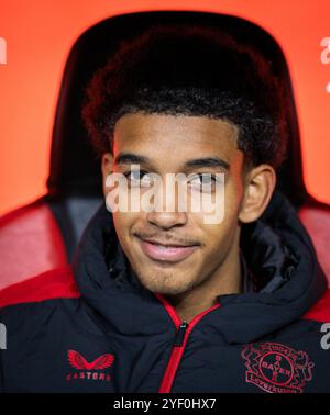 Leverkusen, Deutschland. November 2024. Francis Onyeka (LEV) Bayer Leverkusen - VfB Stuttgart 01.11.2024 Copyright (nur für journalistische Zwecke) by Stockfoto