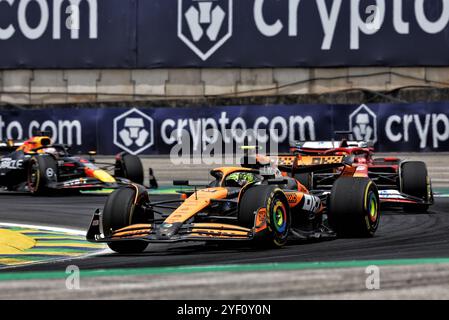 Lando Norris (GBR) McLaren MCL38. Formel-1-Weltmeisterschaft, Rd 21, großer Preis von Brasilien, Samstag, 2. November 2024. Sao Paulo, Brasilien. 02.11.2024. Formel-1-Weltmeisterschaft, Rd 21, Großer Preis Brasiliens, Sao Paulo, Brasilien, Sprint und Qualifikationstag. Das Foto sollte lauten: XPB/Alamy Live News. Stockfoto