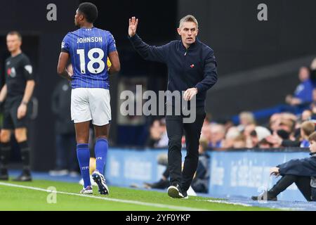 Ipswich, Großbritannien. November 2024. Ipswich Town Manager Kieran McKenna Gesten während des Spiels Ipswich Town FC gegen Leicester City FC English Premier League in Portman Road, Ipswich, England, Großbritannien am 2. November 2024 Credit: Every Second Media/Alamy Live News Stockfoto