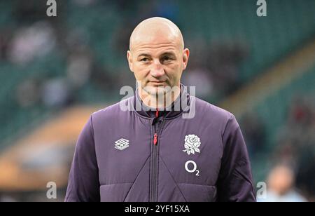 London, Großbritannien. November 2024. November 2024; Allianz Stadium, London, England: Herbst Rugby International, England gegen Neuseeland; Steve Borthwick Head Coach für England Credit: Action Plus Sports Images/Alamy Live News Stockfoto