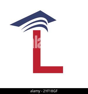 Letter L Education Logo Konzept mit Graduiertenmütze. Education Hat Symbol Vektor Stock Vektor