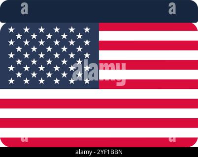 Vektor-Illustration der amerikanischen Flagge. Die Flagge scheint flach zu sein, ohne Falten oder Falten. Patriotismus, nationale Feiertage oder Veranstaltungen, die feiern Stock Vektor