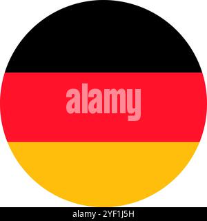 Eine lebendige Vektor-Illustration eines runden Elements in Farben der deutschen Flagge im Cartoon-Stil. Deutschlands Nationalstolz durch sein mutiges und patriotisches Wesen Stock Vektor