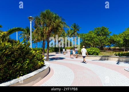 Miami Beach Boardwalk in South Beach, Florida, USA Stockfoto