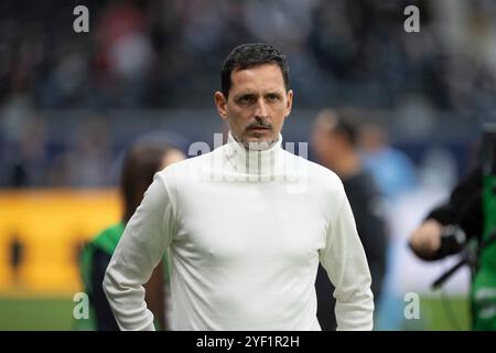 Trainer Dino TOPPMOELLER (F) Fußball 1. Bundesliga, 9. Spieltag, Eintracht Frankfurt (F) - VfL Bochum (BO) 7-2 am 2. November 2024 im Deutsche Bank Park, Frankfurt/Deutschland. #DFL-Vorschriften verbieten die Verwendung von Fotos als Bildsequenzen und/oder Quasi-Video # Stockfoto