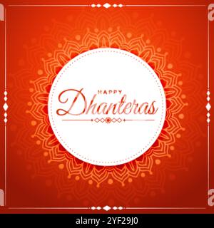 Dekorative glücklich dhanteras Festival wünscht Gruß Design Stock Vektor