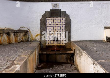 Im Herzen des Dorfes Furnas sprudelt ein Kessel geothermischer Aktivität an die Oberfläche, mit dampfenden Schlammbecken und zischenden Lüftungsschlitzen, die einen Sulfu freisetzen Stockfoto