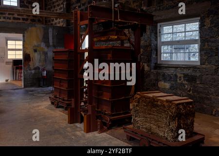 Das Maia Tobacco Museum befindet sich in einer historischen Fabrik und bietet einen faszinierenden Einblick in den Anbau, die Produktion und die kulturelle Bedeutung von Stockfoto