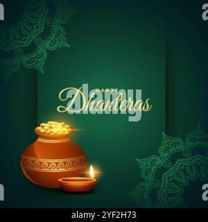 Happy dhanteras diwali Festival wünscht Karten-Design Stock Vektor