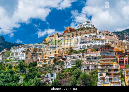 Positano, Amalfiküste, Kampanien, Italien, Europa. Stockfoto