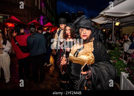 Sydney, Australien 02. November 2024: Vor 20 Jahren kaum erwähnt, ist Halloween in Australien heute ein großes Ereignis, das von Jung und Alt gefeiert wird. Nach Angaben des nationalen Senders ABC wird jeder 20 Teilnehmer teilnehmen und fast 450 Millionen US-Dollar für Outfits und Veranstaltungen ausgegeben. In Sydney fand im Rahmen des jährlichen Ghost Festivals eine Halloween-Parade durch die ältesten Straßen der Stadt im Rocks-Viertel statt, die Tausende von Teilnehmern in allen möglichen Outfits anzog. Quelle: Stephen Dwyer / Alamy Live News Stockfoto