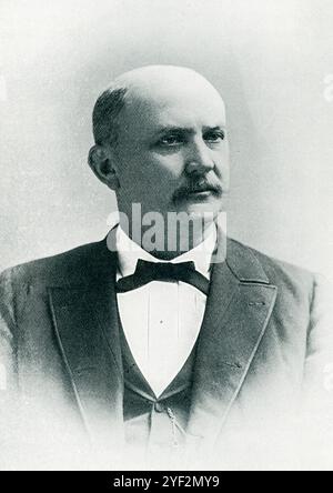 Charles Frederick Crisp war ein britisch-amerikanischer Politiker. Crisp, Mitglied der Demokratischen Partei, wurde 1882 aus Georgien zum Kongressabgeordneten gewählt und diente bis zu seinem Tod 1896. Von 1890 bis 1895 leitete er die Demokratische Partei im Repräsentantenhaus, entweder als Sprecher des Repräsentantenhauses oder als Minderheitenführer des Repräsentantenhauses. Stockfoto