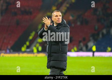 Glasgow, Großbritannien. November 2024. Das erste Halbfinale des Premier Sports Cup zwischen Celtic FC und Aberdeen FC waas fand im Hampden Park in Glasgow, Schottland, Großbritannien statt. Das Ergebnis war Celtic 6:0 Aberdeen. Celtic geht ins Finale und spielt den Sieger zwischen den Rangers und Motherwell. Die Tore wurden von C. Carter-Vickers (29')Tor 29 Minuten, K. Furuhashi (32')Tor 32 Minuten, D. Maeda (40', 49', 85')Tor 40 Minuten, Tor 49 Minuten, Tor 85 Minuten N. Kuhn (59') Credit: Findlay/Alamy Live News Stockfoto