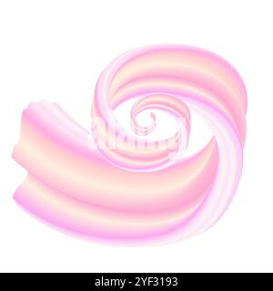 Erdbeere und Vanilla Ice Cream Bubble Gum oder Cream Candy Abstract Wave 3D isolierte Splash Illustration Stock Vektor