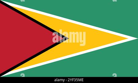 Flagge von Guyana, Format 16:9, Flagge von Guyana, Vektorbilder Stock Vektor