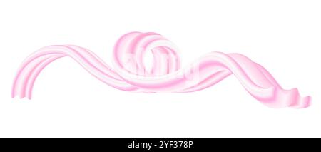 Erdbeere Ice Cream Bubble Gum oder Cream Candy Abstract Wave 3D isolierte Splash Illustration Stock Vektor