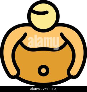 Cartoon Vektor Illustration eines Sumo Wrestlers, der wartet, um in den Ring für ein Spiel einzutreten Stock Vektor