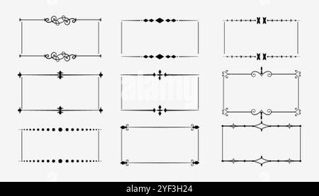 Dekorative Vintage florale Rahmen Set von neun Stock Vektor