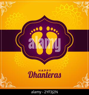 Happy dhanteras hindu Festival wünscht Design Hintergrund Stock Vektor