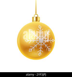 Goldene Neujahrskugel realistische Vektor-Illustration Stock Vektor