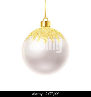 Glänzende Weihnachtsbaumkugel realistische Vektor-Illustration Stock Vektor