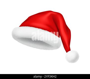 Lebendige Santa Claus Hut mit Pompon und Trim Vektor Illustration Stock Vektor