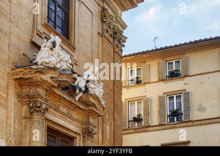 Außendetails des Complesso di San Firenze, Florenz, Italien Stockfoto