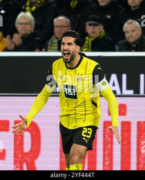 Emre CAN (DO) Geste, Fußball 1. Bundesliga, 9. Spieltag, Borussia Dortmund (DO) - RB Leipzig (L) 2:1, am 2. November 2024 in Dortmund. #DFL-Vorschriften verbieten die Verwendung von Fotos als Bildsequenzen und/oder Quasi-Video # Stockfoto