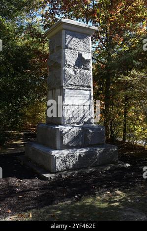 Granit-Gedenkstätte für Generalleutnant Thomas J 'Stonewall' Jackson, der am 10. Mai 1863 (im Alter von 39 Jahren) in Chancellorsville starb. Stockfoto